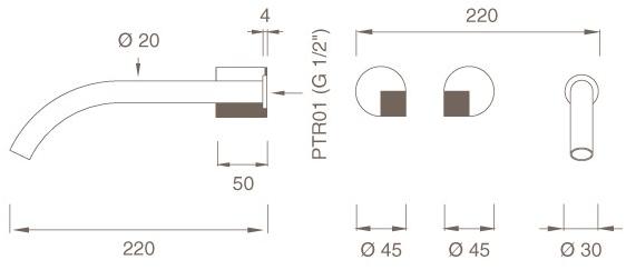 Ceadesign Группа из 2 смесителей открытого / закрытого типа Duet Det 22 - Вид №1