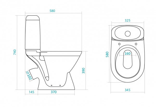 101693 Компакт унитаз с бачком Белый SANTEK  Россия  - Вид №1