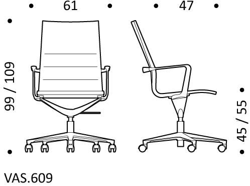 ICF Кожаное кресло для руководителя с 5 спицами и высокой спинкой Valea sun-id-1444001 - Вид №3