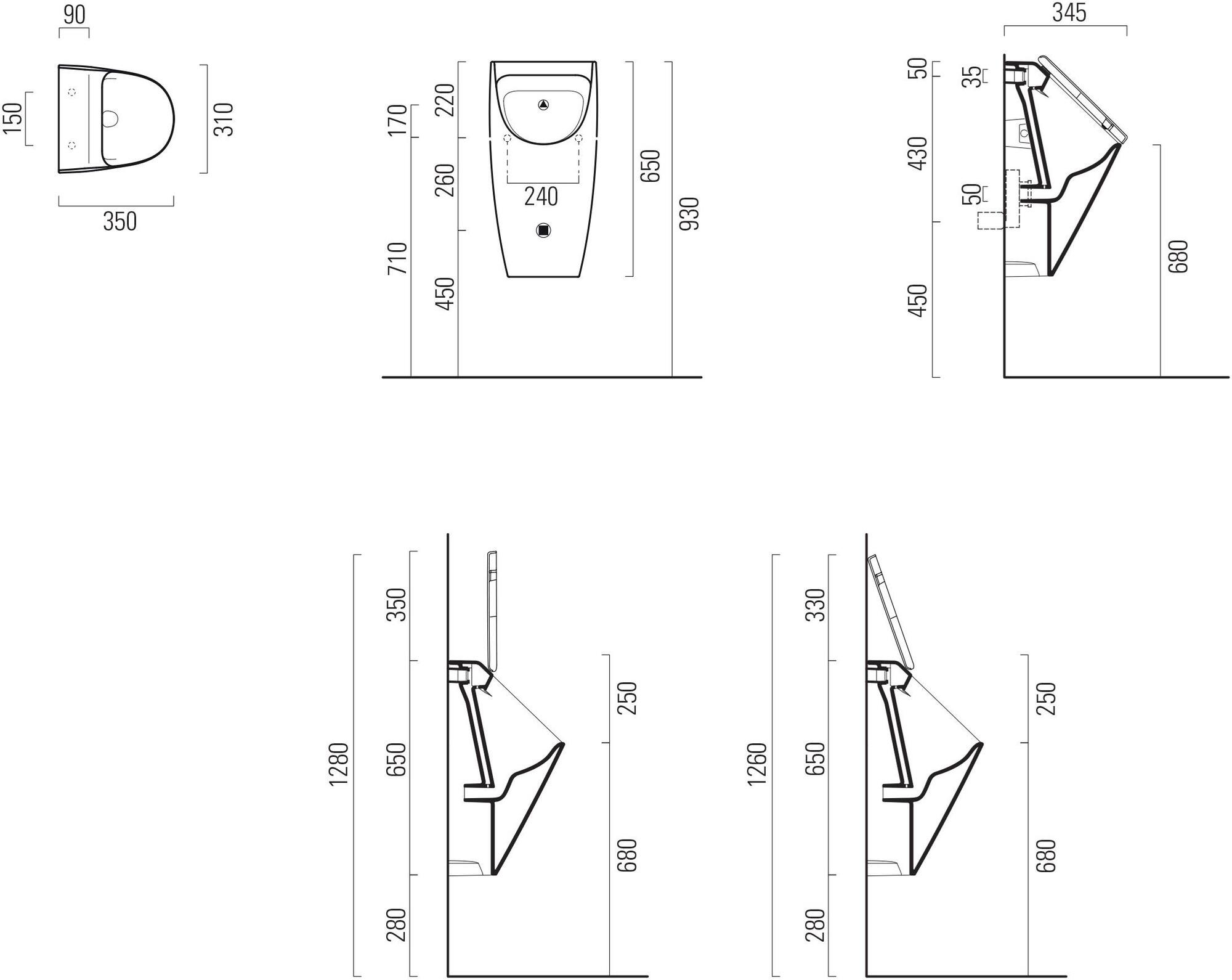 Настенный писсуар, уринал с мушкой GSI ceramica Color elements sun-id-1481583 - Вид №4