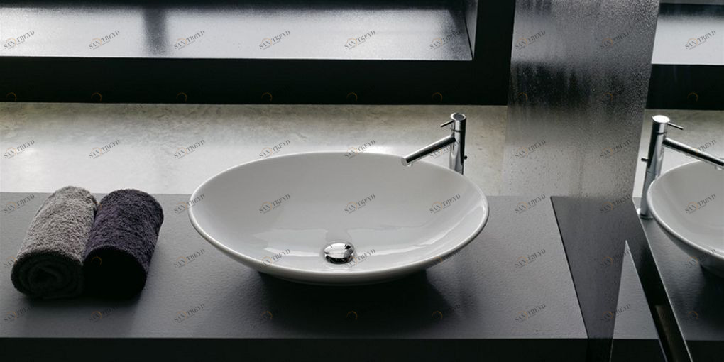 8045 Накладная раковина на столешницу  овальная Scarabeo Ceramiche 