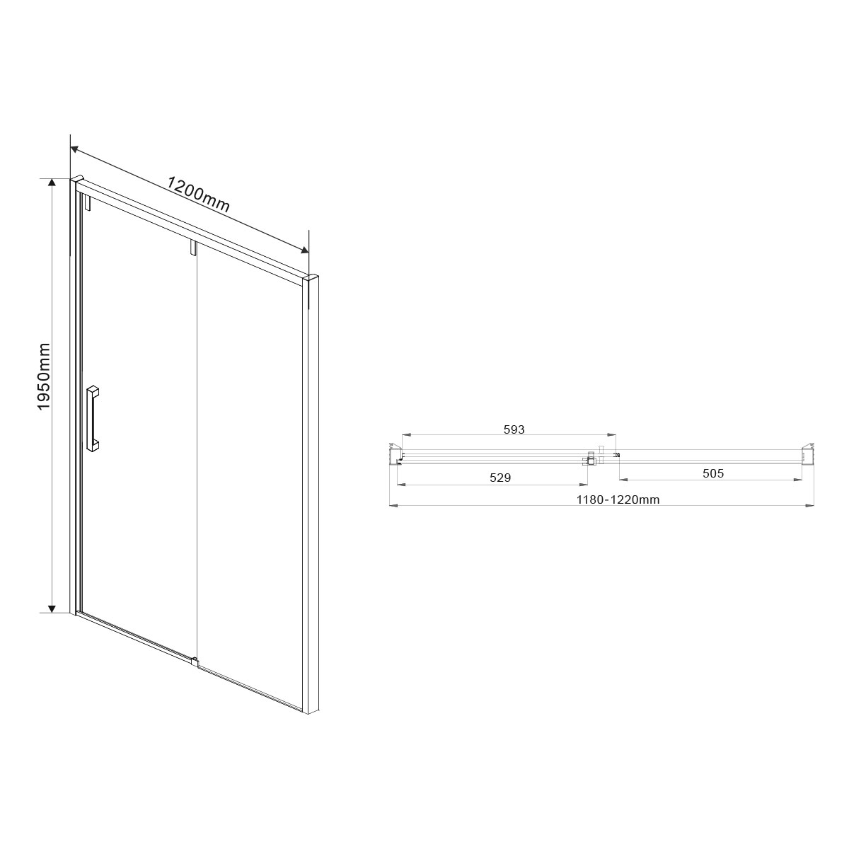 VDS-1L120CL Душевая дверь Vincea Lugano Santreyd - Вид №2