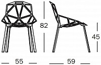 Magis Chair One SD5460 Стул голубой, выполнен полностью из алюминия в цвете ножки - сиденье: blue 5255 - blue 5255. - Вид №7