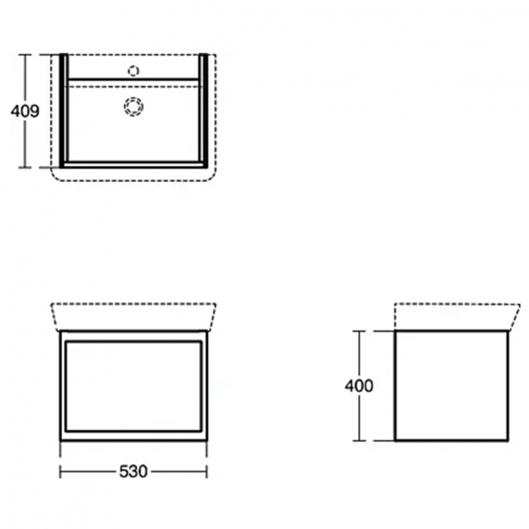 E0846KN Тумба для раковины 60 см Ideal Standard CONNECT AIR - Вид №3