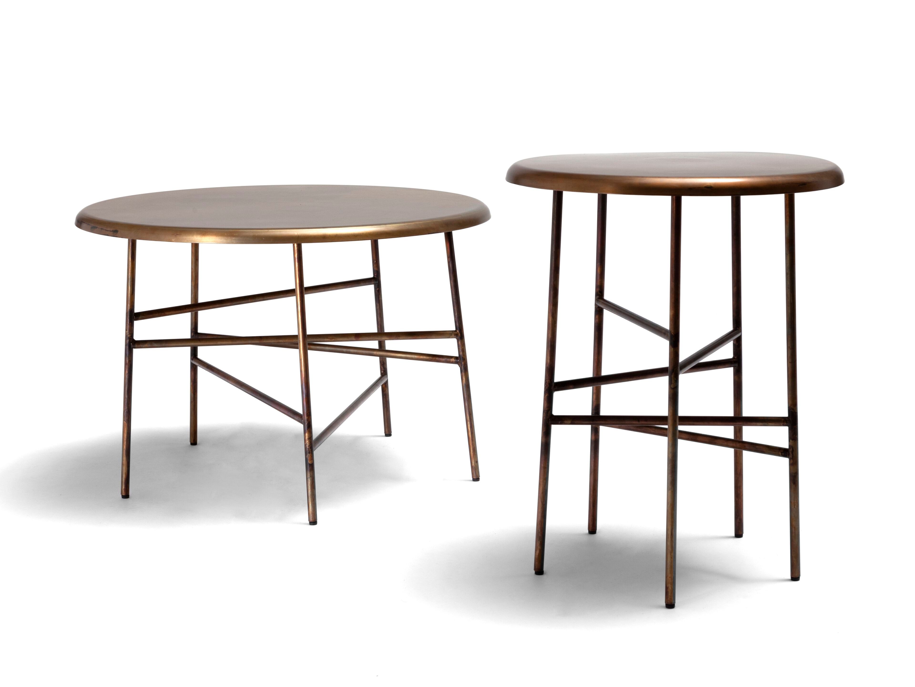 Круглый латунный садовый журнальный столик Exteta 10th ARCH-00015810 - Вид №1