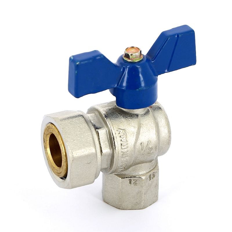 Кран шаровой угловой В с накидной гайкой EVOLUTION бабочка F.I.V. 1/2"х3/4" FIV 6069R077 - Вид №2