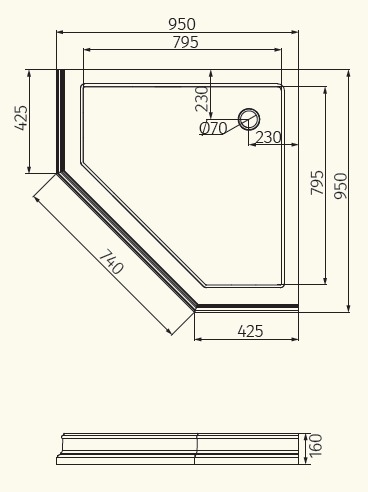 Поддон душевой MIGLIORE Diadema 24589, белый/хром sun-id-686536 - Вид №2