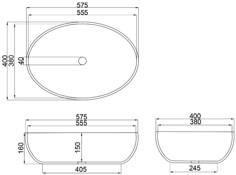 Swmbas20 Накладная раковина на столешницу  овальная JEE-O Moloko - Вид №4