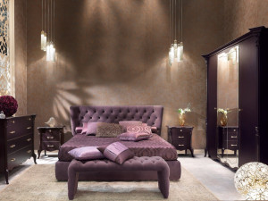 Мягкая скамейка из ткани