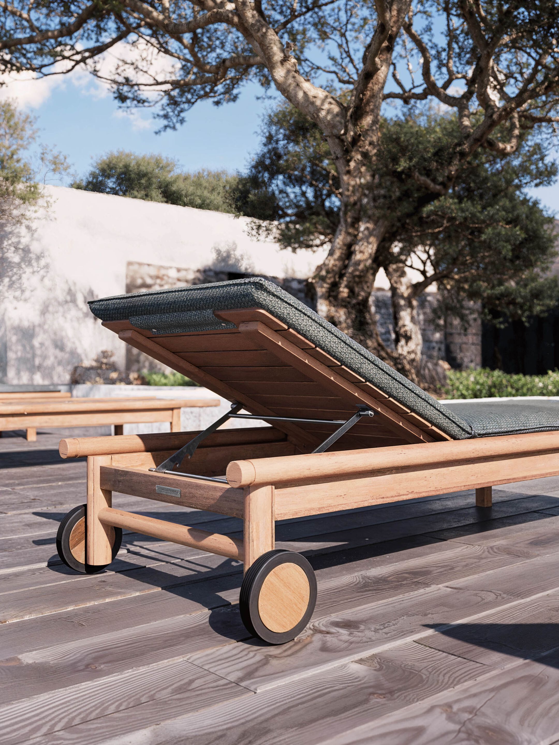 Садовая кровать с откидной спинкой из тикового дерева с колесами Atmosphera Панама ARCH-00091077 - Вид №2