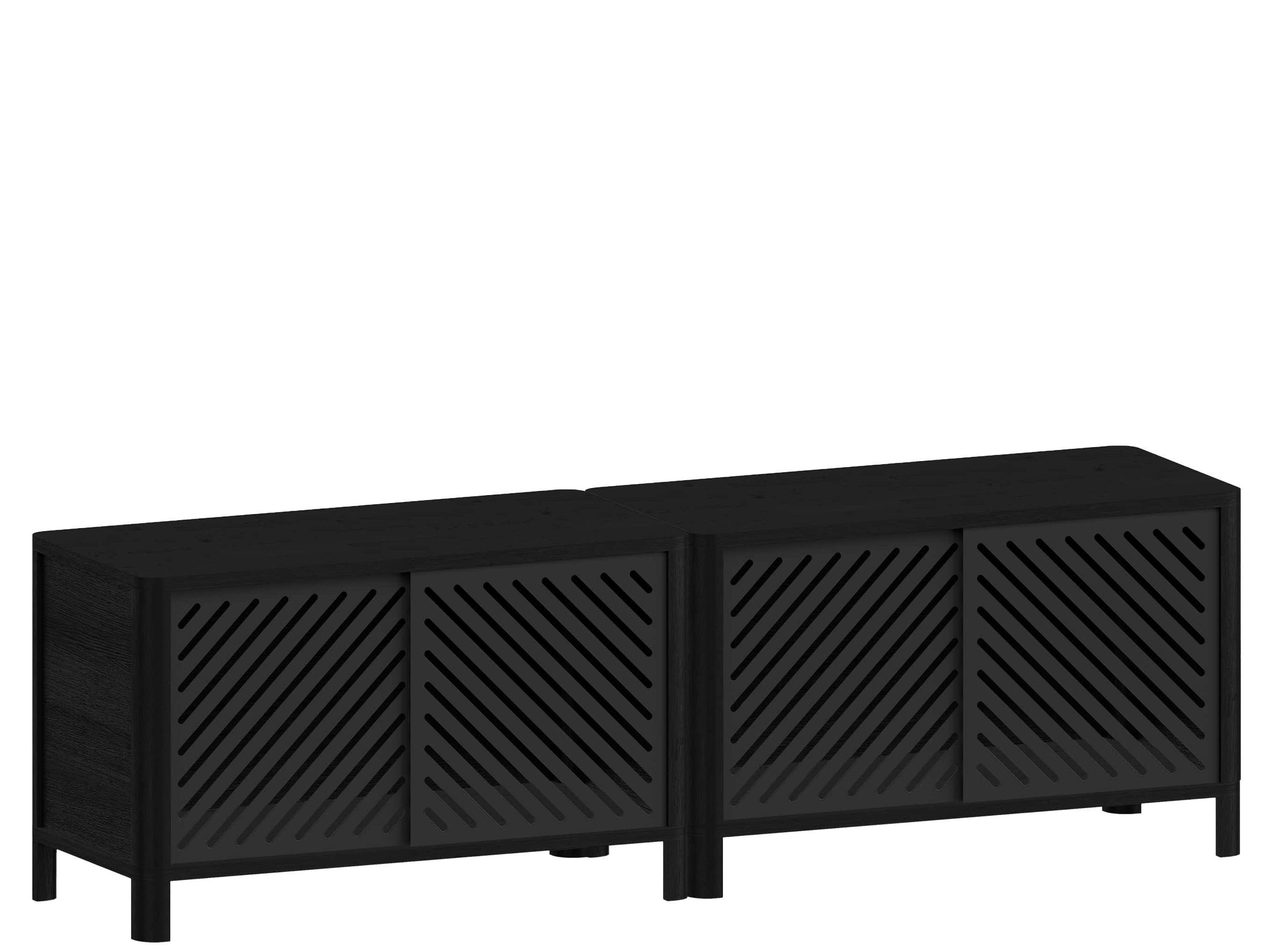 Секционный шкаф для телевизора из массива дерева с раздвижными дверями Woodendot Cloe ARCH-00009665 - Вид №2