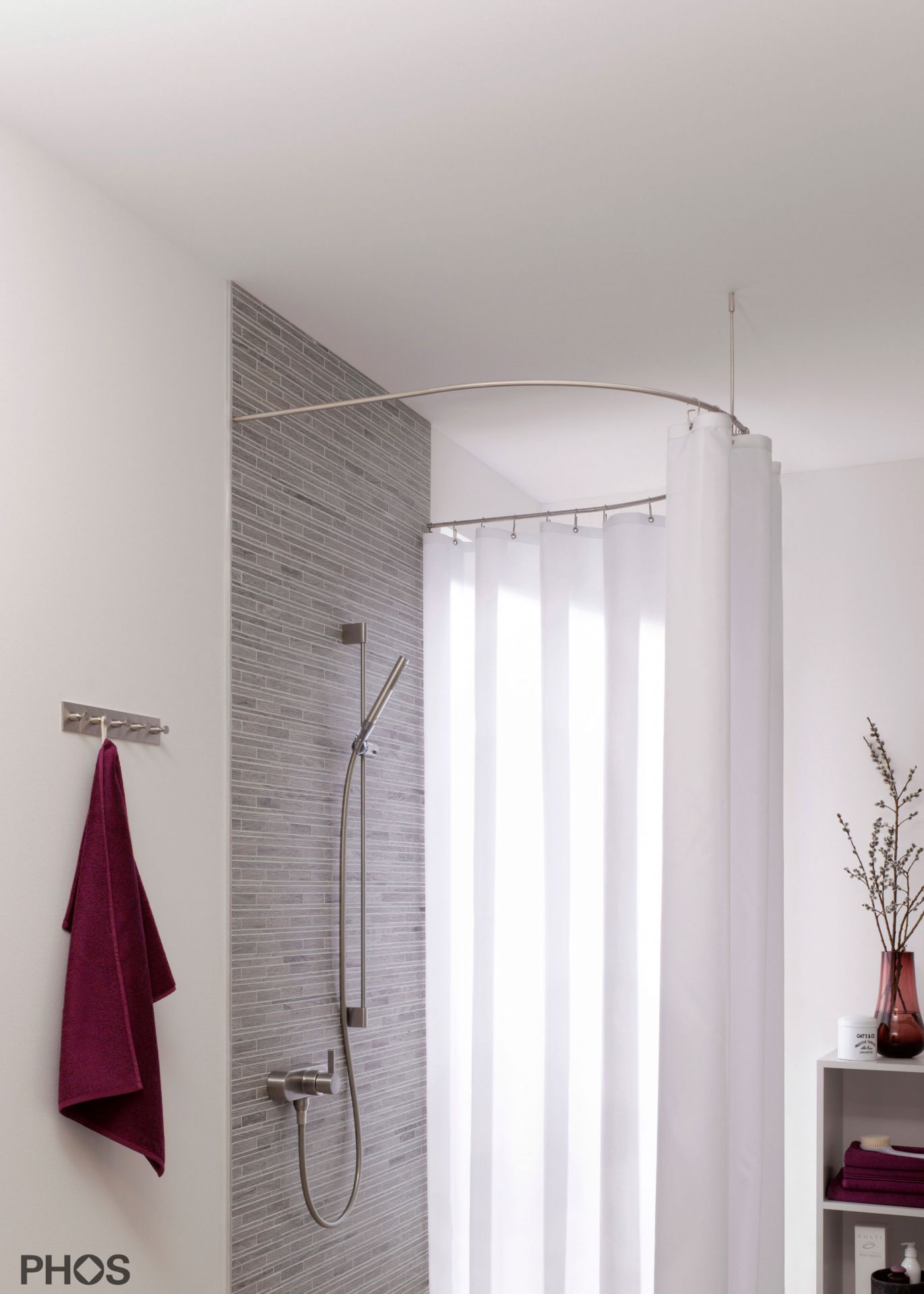 DR500HD1000 Карниз для душевой занавески полукруглый, 100 x 100 см PHOS  - Вид №3