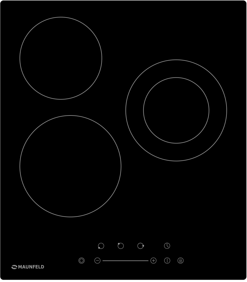 EVCE.453.D-BK Электрическая панель / электрическая, • тип: электрическая 45 см • тип установки: независимая • управление: фронтальное, сенсорное слайдерное • нагревательный элемент: hi-light, зшт • мощность конфорок, вт: 2000 /1000 , 1800, 1200• макс, пот Santreyd 