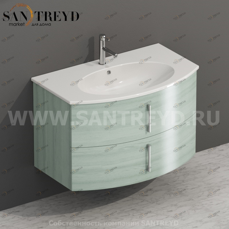 MDMC80Y6007 Тумба с двумя ящиками 78 см зеленая Globo 4ALL Италия Ceramica Globo