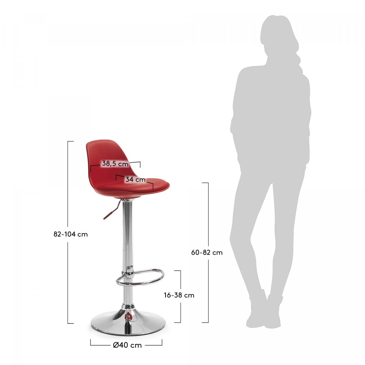 056349 Барный стул красный La Forma Orlando - Вид №3