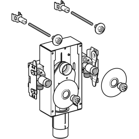 461.435.00.1 Комплект раковины Geberit GIS для вертикального смесителя, с внутристенным сифоном Geberit  - Вид №1