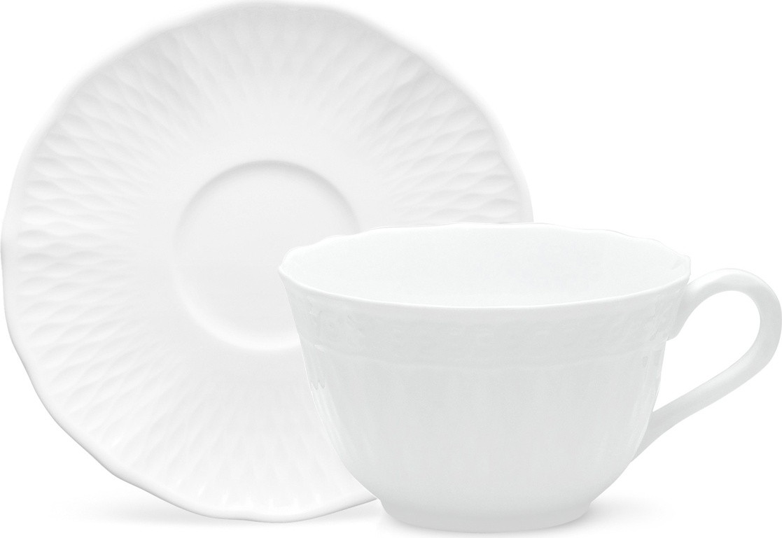 10583316 Noritake Чашка чайная с блюдцем Noritake "Шер Бланк" 215мл Фарфор 