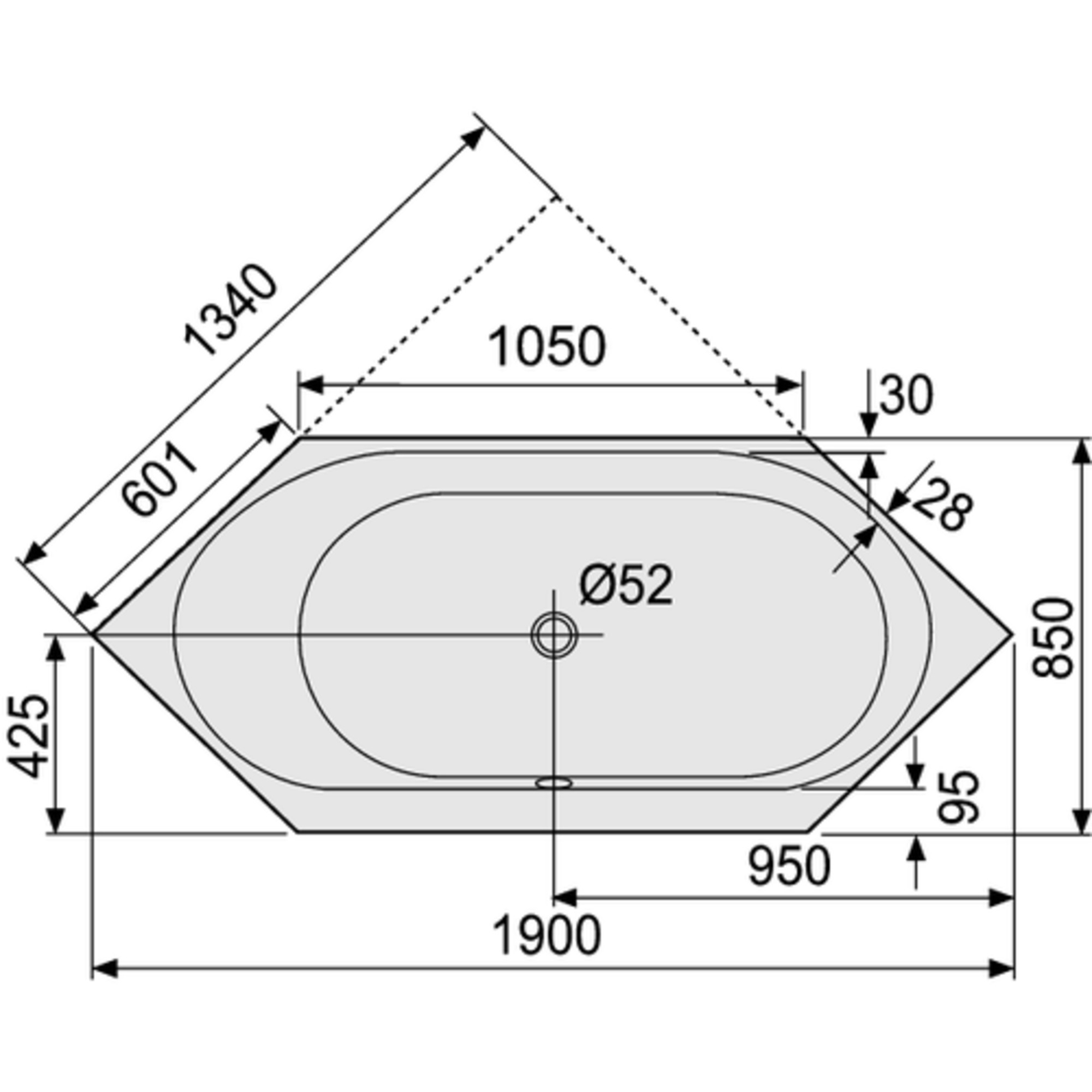 641.032021 Smart Line Collection ванна Duscholux 46025 - Вид №2