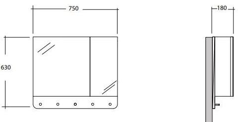 Olympia Ceramica Зеркало с контейнером для ванной Ukiyo-e Scuk - Вид №5
