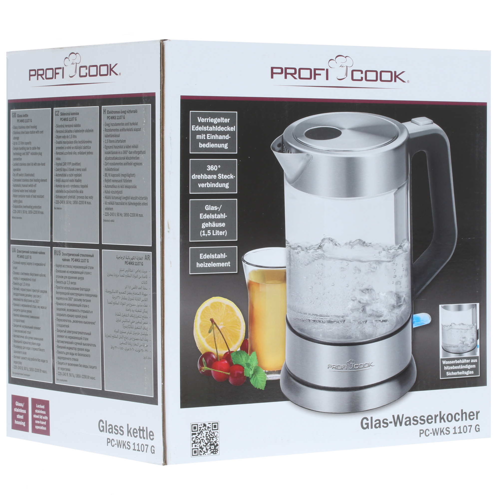 1087709 Электрочайник Profi Cook PC-WKS 1107 G серебристый ProfiCook STDN-0059590 - Вид №5
