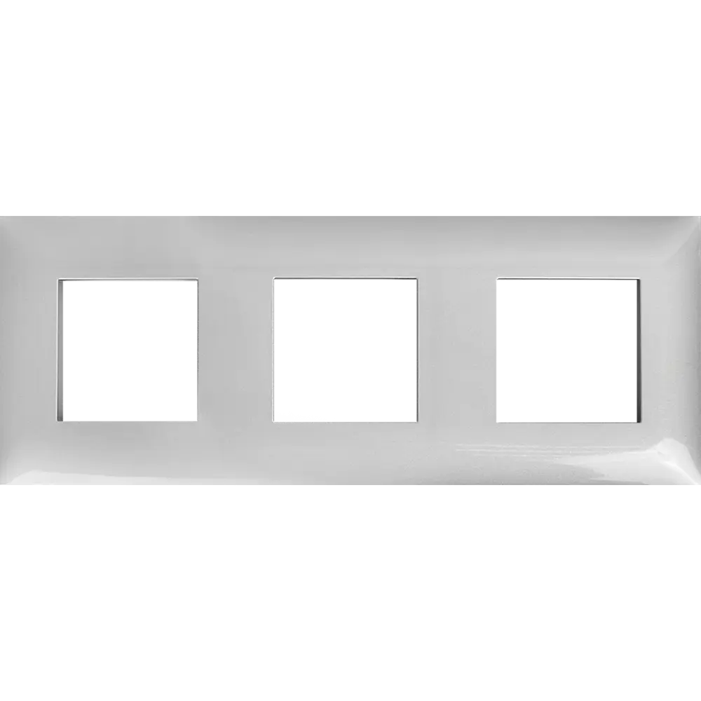 Рамка для розеток и выключателей DKC Avanti 3 поста цвет закаленная сталь STLM-2117076