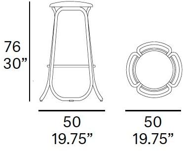 EXPORMIM Высокий табурет из ротанга с подставкой для ног  T088 / t084  - Вид №7