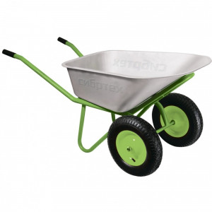 89706732 Тачка садовая Сибртех двухколесная 230 кг 90 л оцинкованная сталь