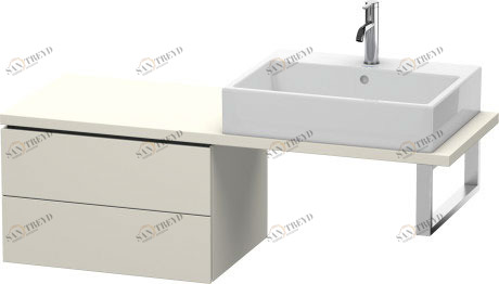 LC582809191 Шкафчик для компактной консоли L-Cube #LC5828 620 x 477 мм Серо-коричневый декор Duravit