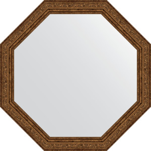 BY 3695 Зеркало в багетной раме - виньетка состаренная бронза 56 mm EVOFORM Octagon