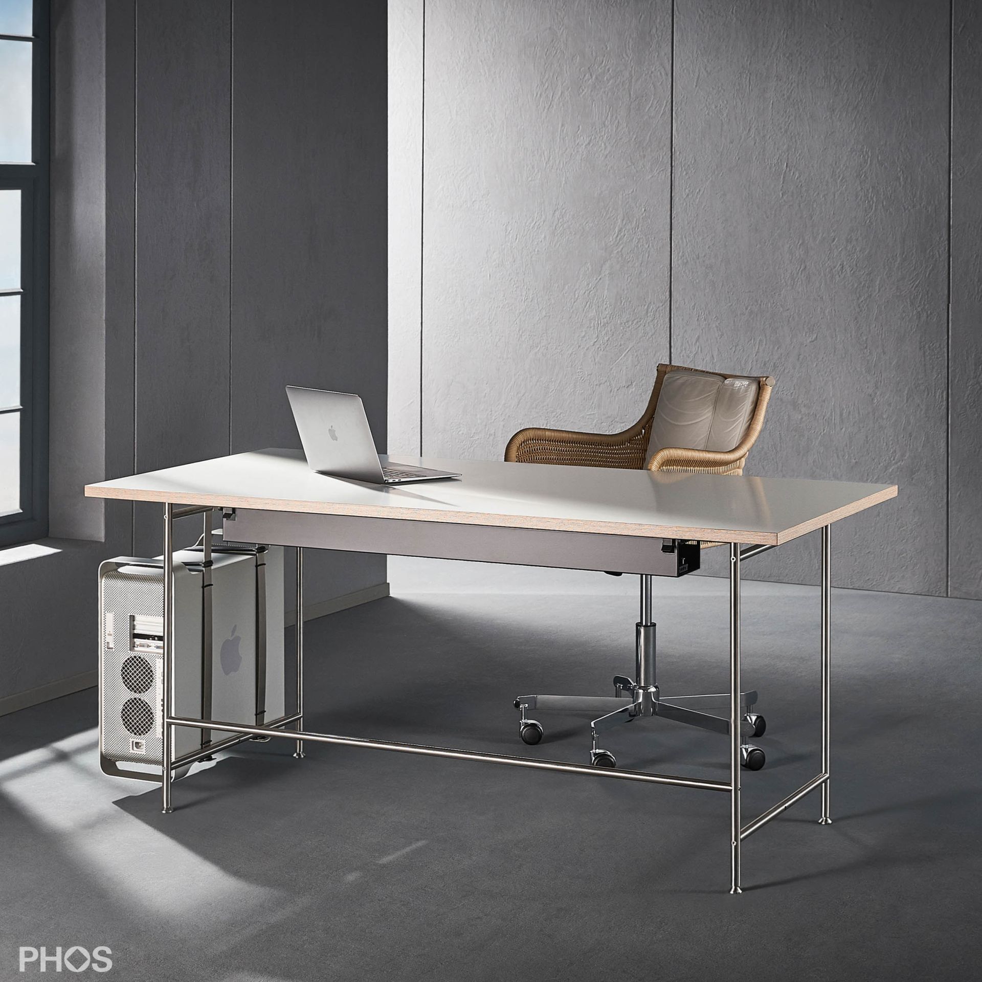 KATI-S1-160x80-MW Карлсруэ стол - письменный стол - белый - 160 х 80 х 75 см. PHOS 