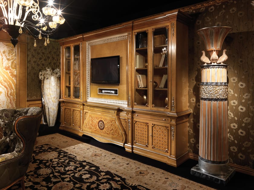 Деревянный настенный книжный шкаф с подставкой для телевизора Bellotti Ezio 2260 ARCH-00086094