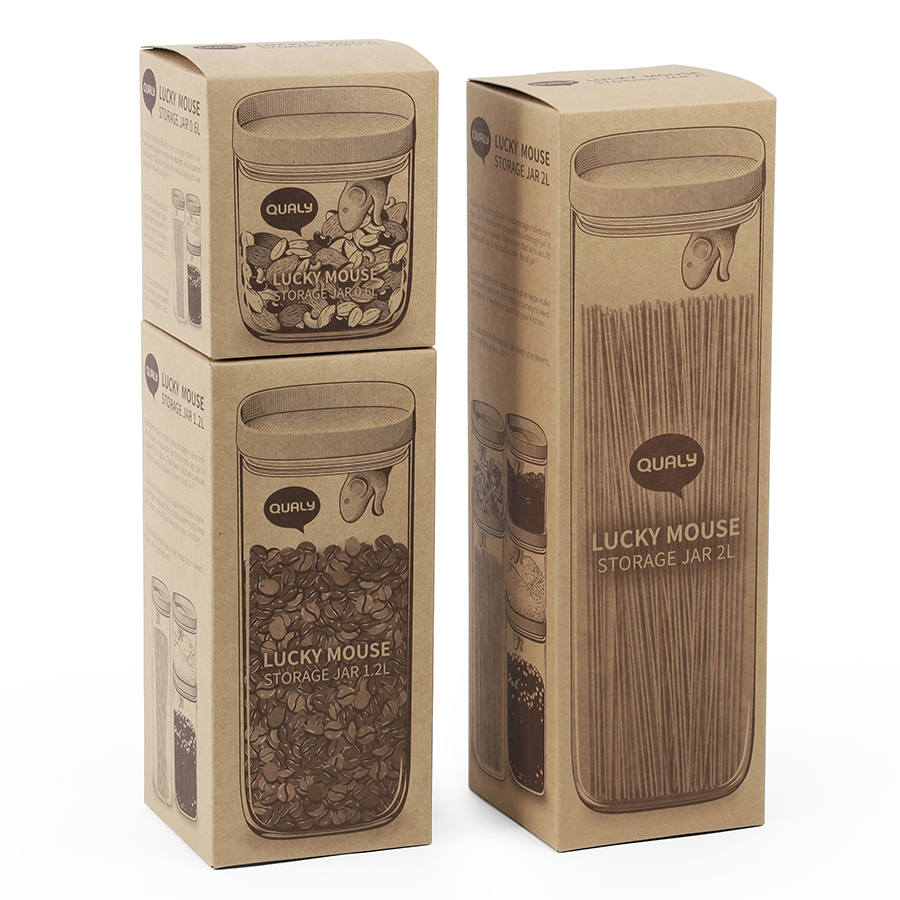 QL10347-CL-GY Контейнер для пищевых продуктов lucky mouse 2 л Qualy  - Вид №10