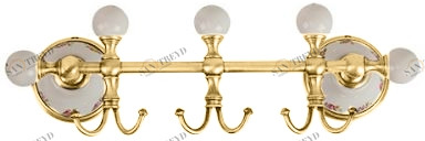 Планка с тремя крючками MIGLIORE Provance Ml.PRO-60.539.DO, цвет золото 