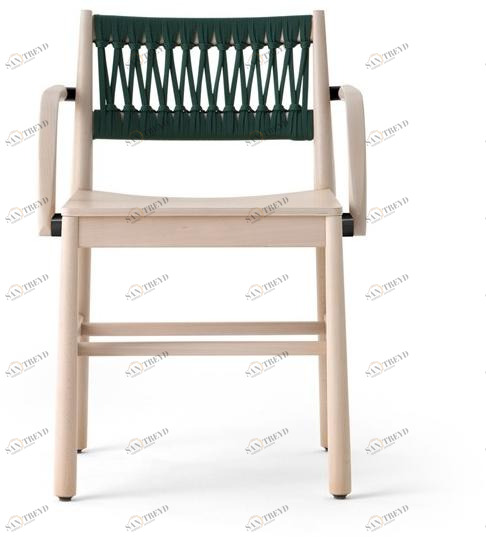 TrabA' Стул из бука с подлокотниками, с открытой спинкой Julie 0024-in-ar