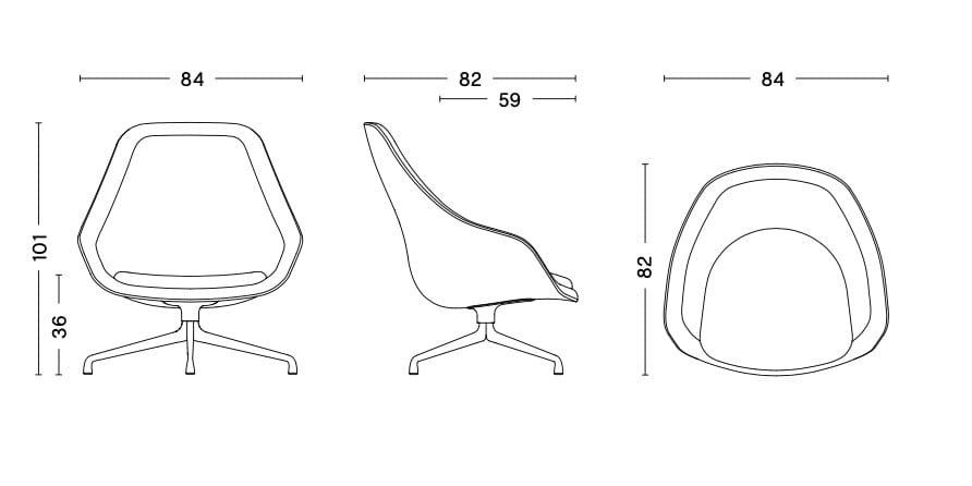 Спицевое вращающееся кресло с подлокотниками Hay About a Lounge ARCH-00139969 - Вид №5