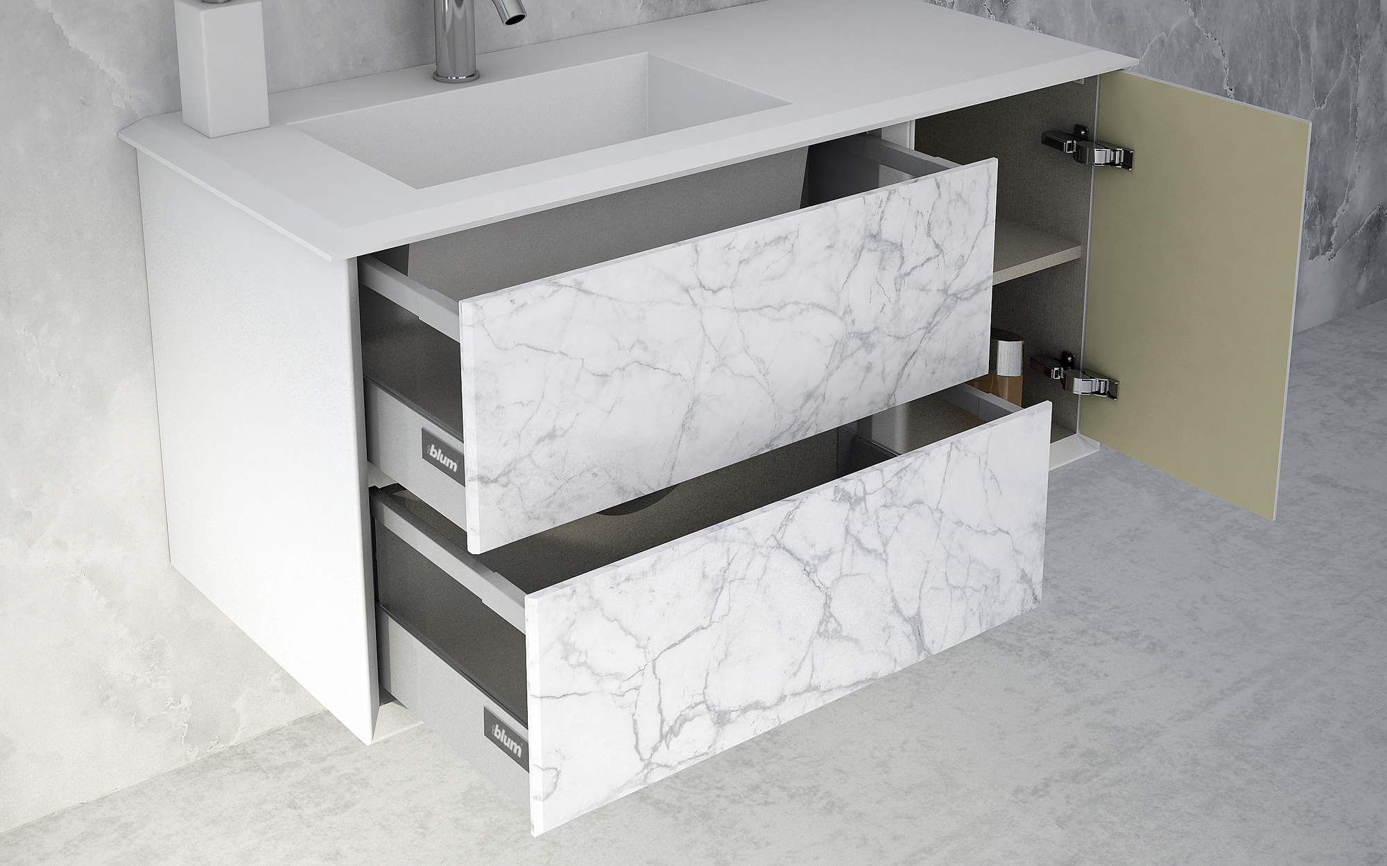 Мебель для ванной CEZARES BELLAGIO 140 White Stone - Вид №4