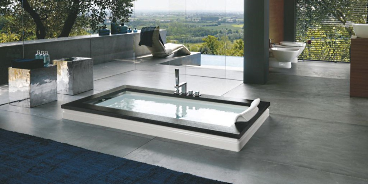 Ванна встроенная без гидромассажа Aura Uno Design 9450-081-Sx Jacuzzi 9450081SX - Вид №2