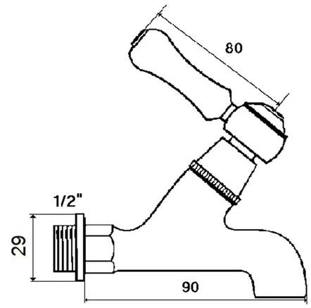 rvb Смеситель для умывальника настенный на одно отверстие 1935 limoges 1935.--.04 - Вид №1