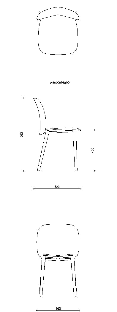 Рециркулированный пластиковый стул с деревянными ножками S-CAB Mentha ARCH-00144796 - Вид №18