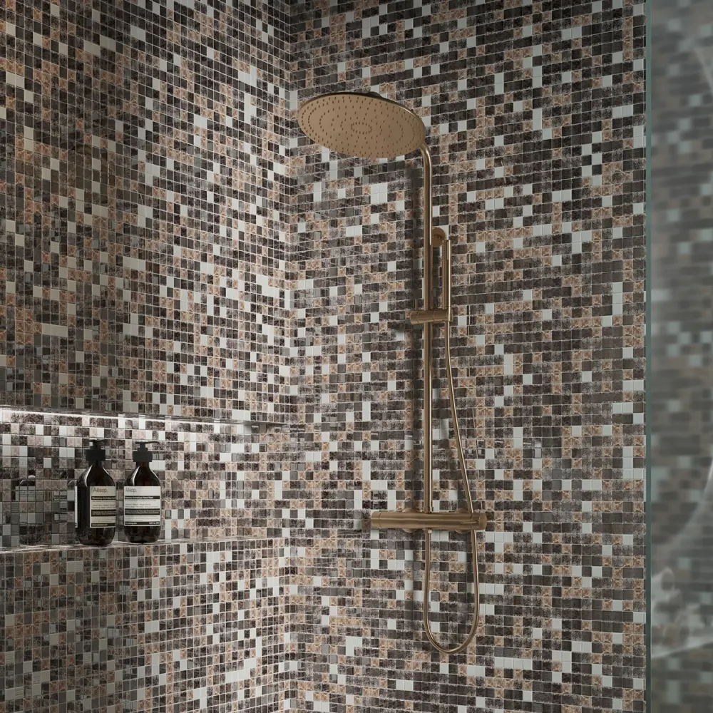 Мозаика стеклянная Artens 30x30 см цвет коричневый Металл STLM-2040025