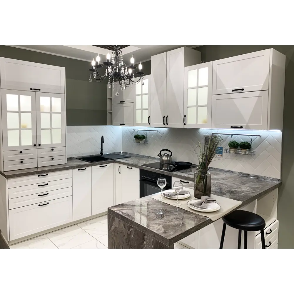 Фасад кухонного шкафа Ньюпорт 44.7x16.7 см KONSENSA МДФ цвет белый Ньюпорт белый STLM-2130331 - Вид №8