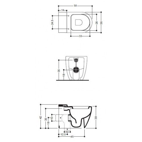 41986 Приставной унитаз напольный Белый  Evolution Италия Santreyd - Вид №1