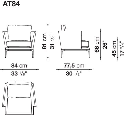 Тканевое кресло с подлокотниками B&B Italia Атолл ARCH-00085025 - Вид №2