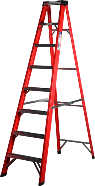 Стремянка SF 1007 стеклопластиковая 7 ступеней, Alumet, с органайзером