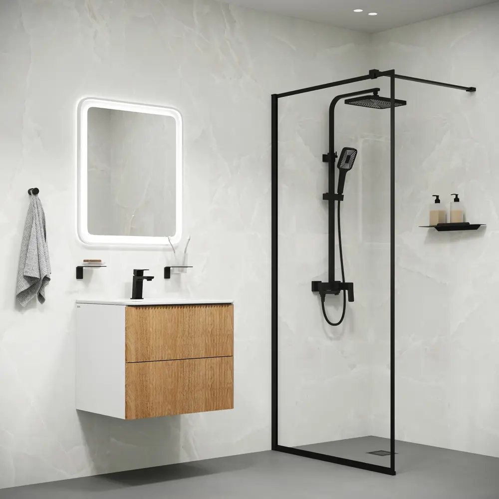 89398725 Душевая система Iddis Brent BREBL3Fi06 со смесителем 1 режим цвет черный STLM-1578399 - Вид №6