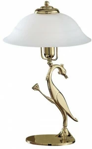 Possoni Illuminazione Настольная лампа сатиновая со стеклом Heron 1753/lp