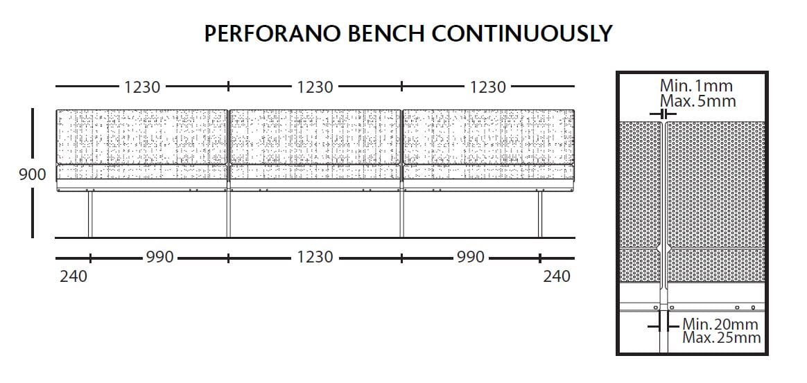 Модульная стальная скамья со спинкой BD Barcelona PERFORANO ARCH-00145783 - Вид №9