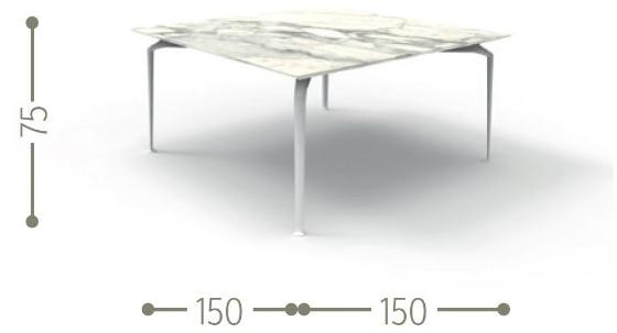 Talenti Квадратный садовый стол из керамогранита Cruise alu sun-id-1441914 - Вид №5