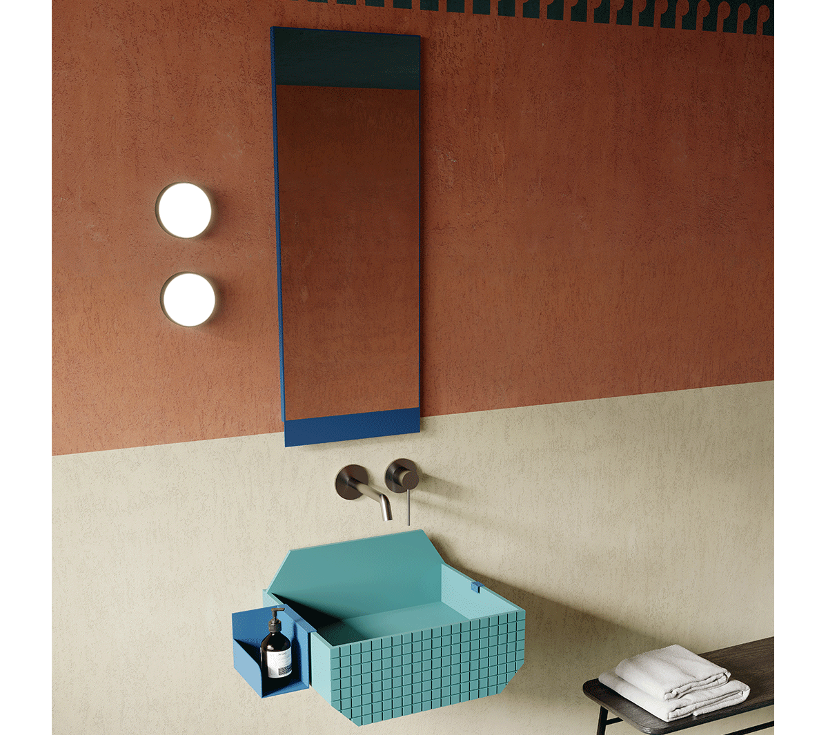 com_EXLAVFRIEZE1L/3030 Подвесная раковина настенная прямоугольная Ex.T Frieze - Вид №3