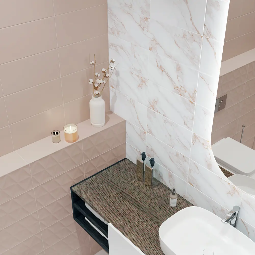 Настенная плитка KREAFORTA Mersey MonoR 20x40 см 1.62 м² матовая цвет розовый STLM-2108071 - Вид №5